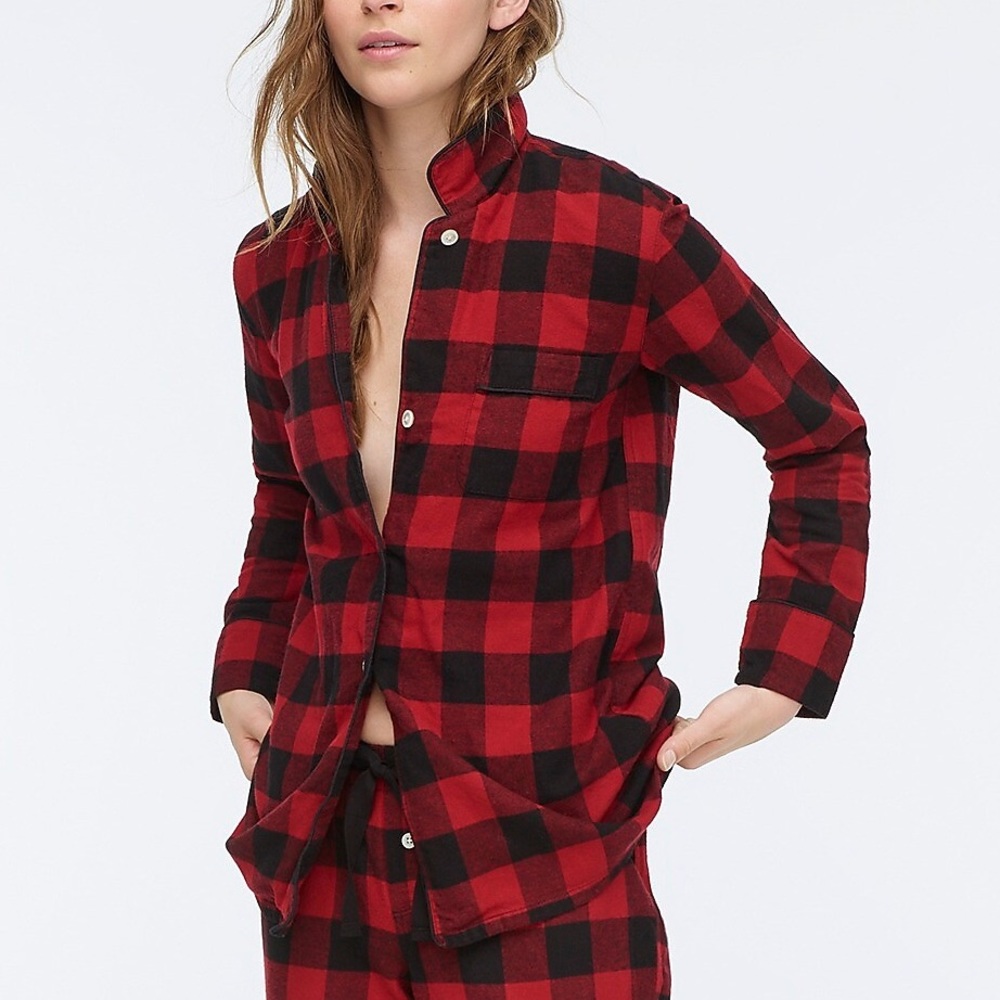 J.Crew Cotton Flannel Pajama Shirt Buffalo Check